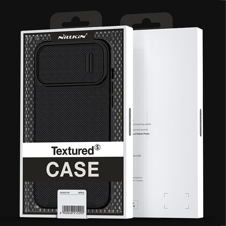 For iPhone 14 Plus  NILLKIN 3D Textured Camshield PC + TPU Phone Case(Black) - iPhone 14 Plus Cases by NILLKIN | Online Shopping South Africa | PMC Jewellery