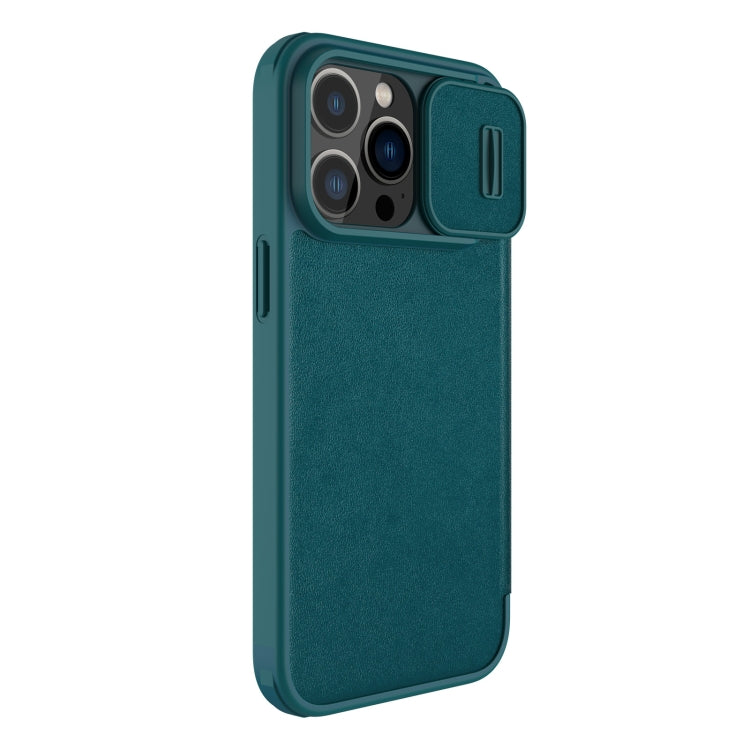 For iPhone 14 Pro Max NILLKIN QIN Series Pro Leather Phone Case(Green) - iPhone 14 Pro Max Cases by NILLKIN | Online Shopping South Africa | PMC Jewellery