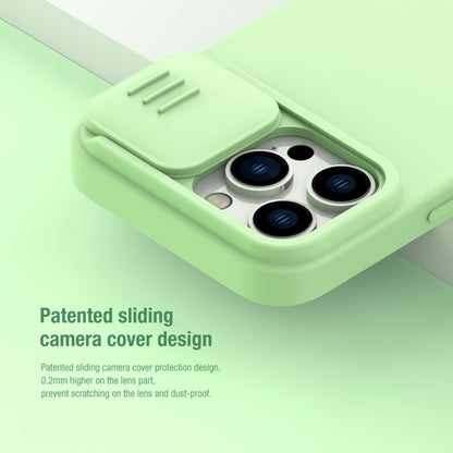 For iPhone 14 Pro NILLKIN CamShield MagSafe Liquid Silicone Phone Case(Green) - iPhone 14 Pro Cases by NILLKIN | Online Shopping South Africa | PMC Jewellery