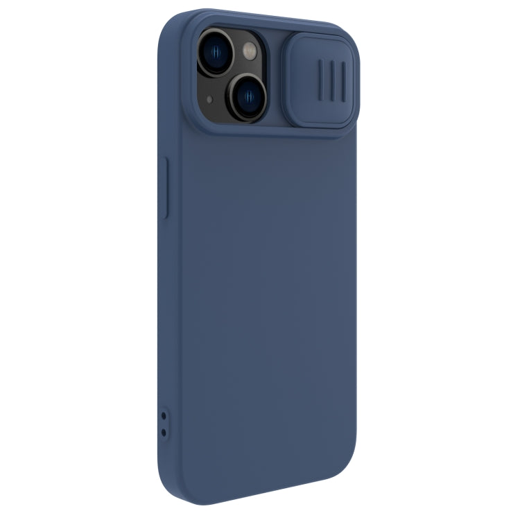 For iPhone 14 Plus  NILLKIN CamShield Liquid Silicone Phone Case(Blue) - iPhone 14 Plus Cases by NILLKIN | Online Shopping South Africa | PMC Jewellery