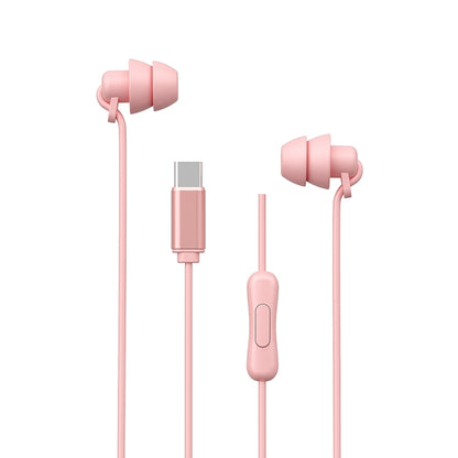 WEKOME YB02 SHQ Series In-Ear Sleep Wired Earphone, Plug Type:Type-C(Pink) - Type-C Earphone by WK | Online Shopping South Africa | PMC Jewellery