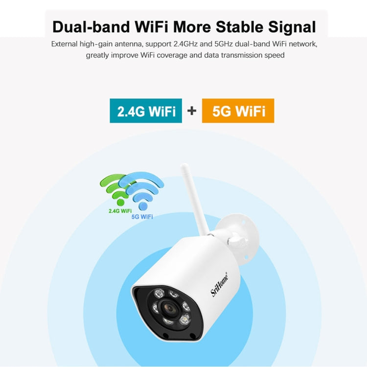 SriHome SH034C 4.0MP AI Humanoid Tracking WiFi Outdoor Surveillance Camera(AU Plug) - Bullet Camera by SriHome | Online Shopping South Africa | PMC TechLife | Buy Now Pay Later Mobicred