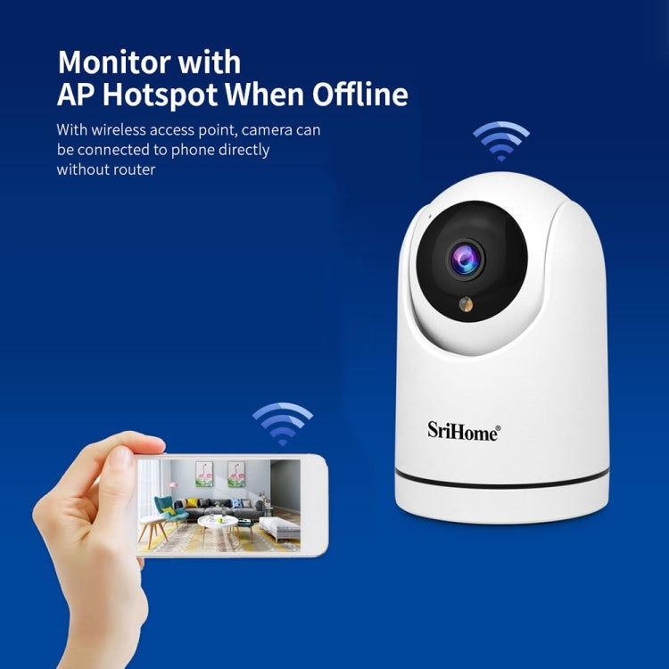 SriHome SH042 2.0MP 1080P HD AI WiFi Pan-tilt Surveillance Camera(EU Plug) - Wireless Camera by SriHome | Online Shopping South Africa | PMC TechLife