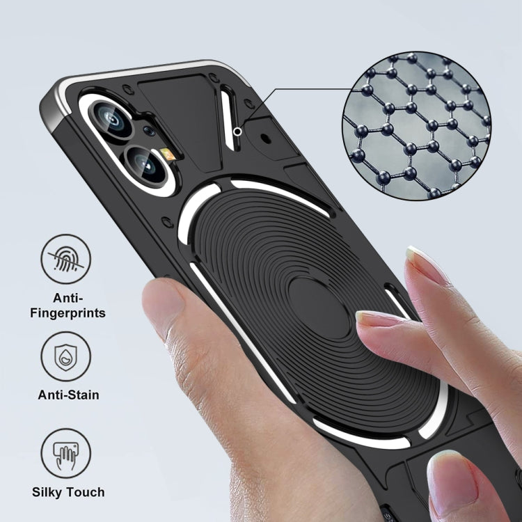 For Nothing Phone 1 GKK Three Stage Splicing Full Coverage PC Phone Case(Black Silver) - Nothing Cases by GKK | Online Shopping South Africa | PMC TechLife | Buy Now Pay Later Mobicred