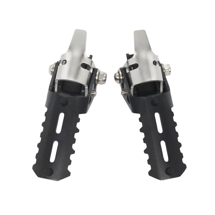 For BMW R1250GS R1200 GS ADV Motorcycle 22-25mm Front Folding Foot Pegs Footrests Clamps (Black Silver) - Others by PMC Jewellery | Online Shopping South Africa | PMC Jewellery