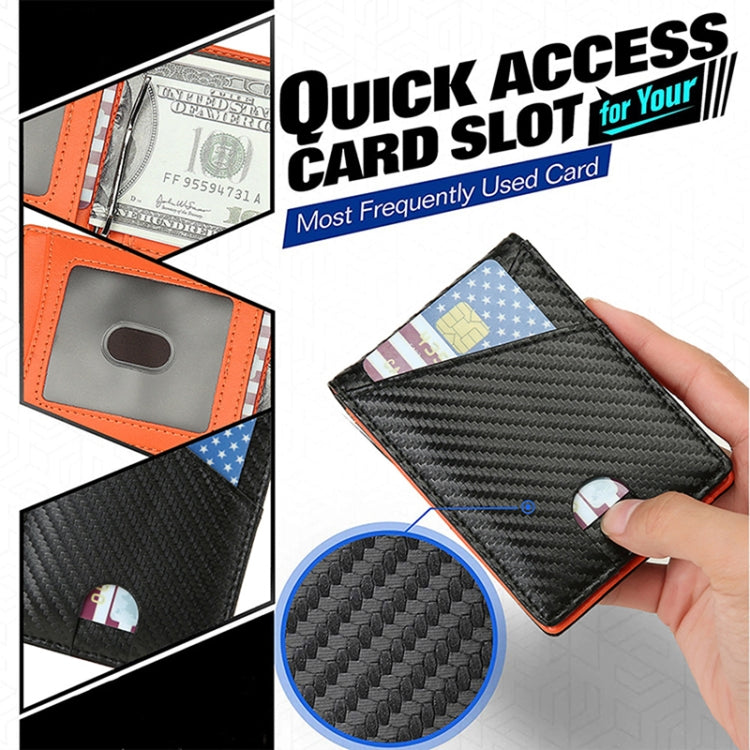 W2108A1 RFID Carbon fiber Business Wallet For Men(Blue) - free shipping - PMC TechLife - Order now!