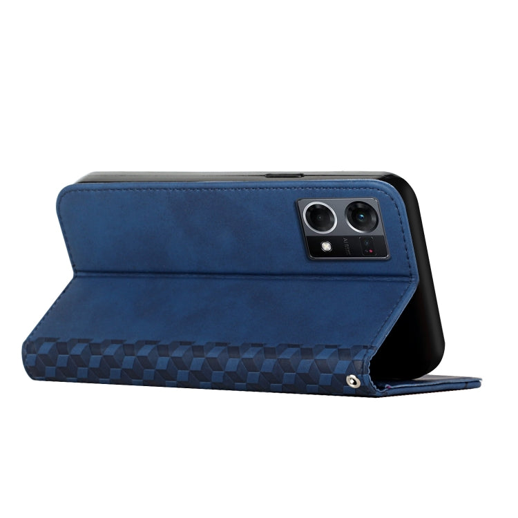 For OPPO Reno7 4G Global/F21 Pro 4G Diamond Splicing Skin Feel Magnetic Leather Phone Case(Blue) - free shipping - PMC TechLife - Order now!