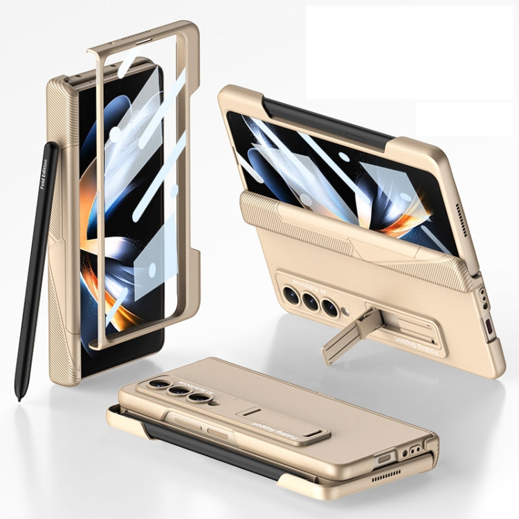 For Samsung Galaxy Z Fold4 GKK Integrated Magnetic Folding Phone Case with Pen Slot(Champagne Gold) - Galaxy Z Fold4 5G Cases by GKK | Online Shopping South Africa | PMC Jewellery