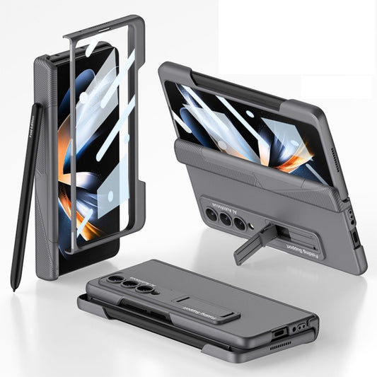 For Samsung Galaxy Z Fold4 GKK Integrated Magnetic Folding Phone Case with Pen Slot(Grey) - Galaxy Z Fold4 5G Cases by GKK | Online Shopping South Africa | PMC Jewellery