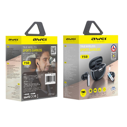 awei T50 True Wireless Gaming Bluetooth Earbuds - Bluetooth Earphone by awei | Online Shopping South Africa | PMC Jewellery