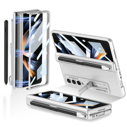 For Samsung Galaxy Z Fold4 GKK Magnetic Hinge Flip Phone Case with Holder & Pen Slot(Silver) - Galaxy Z Fold4 5G Cases by GKK | Online Shopping South Africa | PMC Jewellery