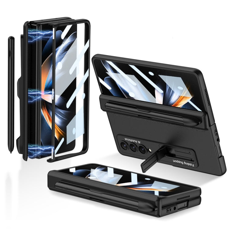 For Samsung Galaxy Z Fold4 GKK Magnetic Hinge Flip Phone Case with Holder & Pen Slot(Black) - Galaxy Z Fold4 5G Cases by GKK | Online Shopping South Africa | PMC Jewellery