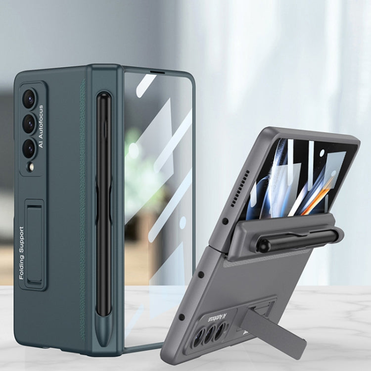 For Samsung Galaxy Z Fold4 GKK Magnetic Hinge Flip Phone Case with Holder & Pen Slot(Grey) - Galaxy Z Fold4 5G Cases by GKK | Online Shopping South Africa | PMC Jewellery