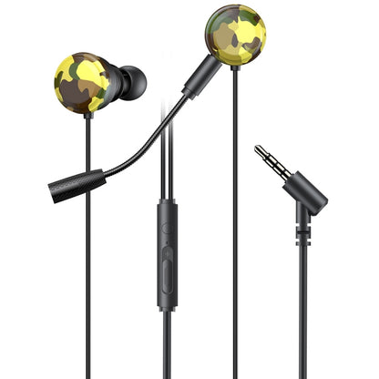 awei L6 1.2m In-ear E-sports Wired Headset With Microphone(Yellow) - In Ear Wired Earphone by awei | Online Shopping South Africa | PMC Jewellery