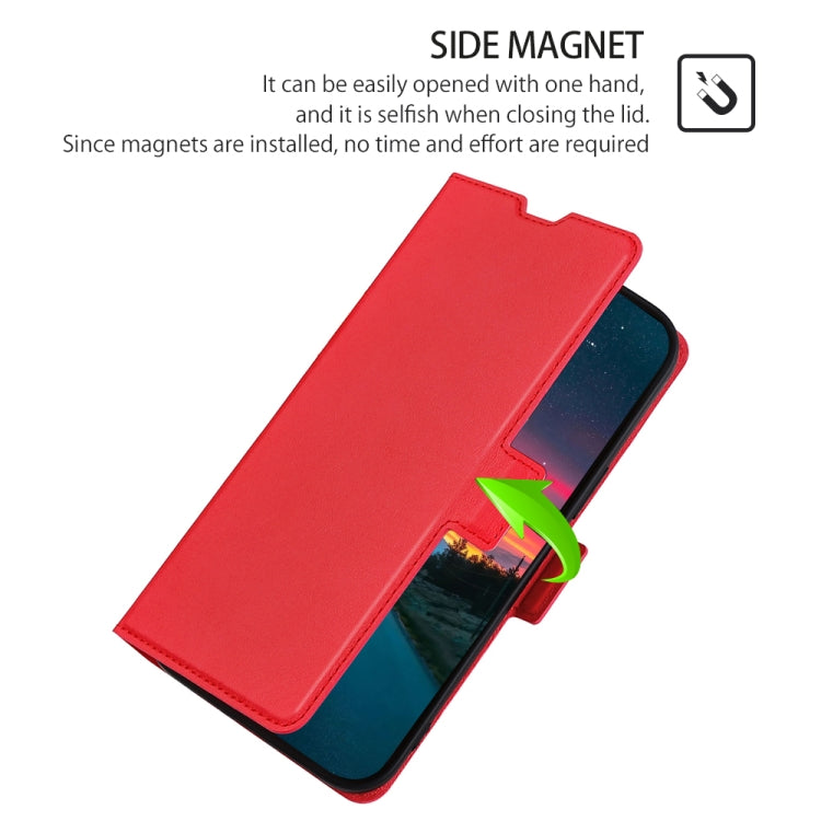 For vivo Y35 4G / Y22 / Y22s Ultra-thin Voltage Side Buckle Leather Phone Case(Red) - vivo Cases by PMC TechLife | Online Shopping South Africa | PMC TechLife | Buy Now Pay Later Mobicred
