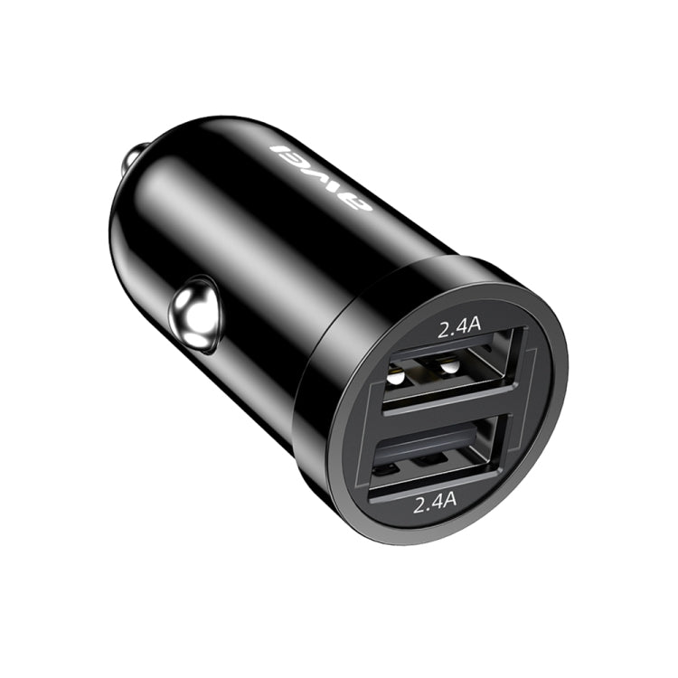 awei C-826 Mini Dual USB 2.4A Car Charger(Black) - Car Charger by awei | Online Shopping South Africa | PMC Jewellery