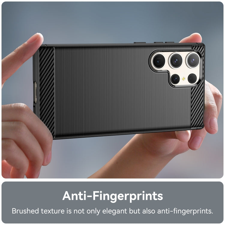 For Samsung Galaxy S23 Ultra 5G Brushed Texture Carbon Fiber TPU Phone Case(Black) - Galaxy S23 Ultra 5G Cases by PMC TechLife | Online Shopping South Africa | PMC TechLife | Buy Now Pay Later Mobicred