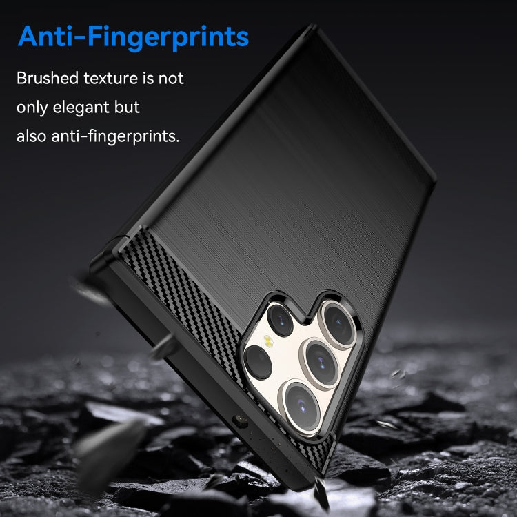 For Samsung Galaxy S23 Ultra 5G Brushed Texture Carbon Fiber TPU Phone Case(Black) - Galaxy S23 Ultra 5G Cases by PMC TechLife | Online Shopping South Africa | PMC TechLife | Buy Now Pay Later Mobicred