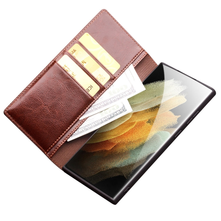 For Samsung Galaxy S22 Ultra 5G QIALINO Genuine Leather Phone Case(Brown) - Galaxy S22+ 5G Cases by QIALINO | Online Shopping South Africa | PMC TechLife | Buy Now Pay Later Mobicred