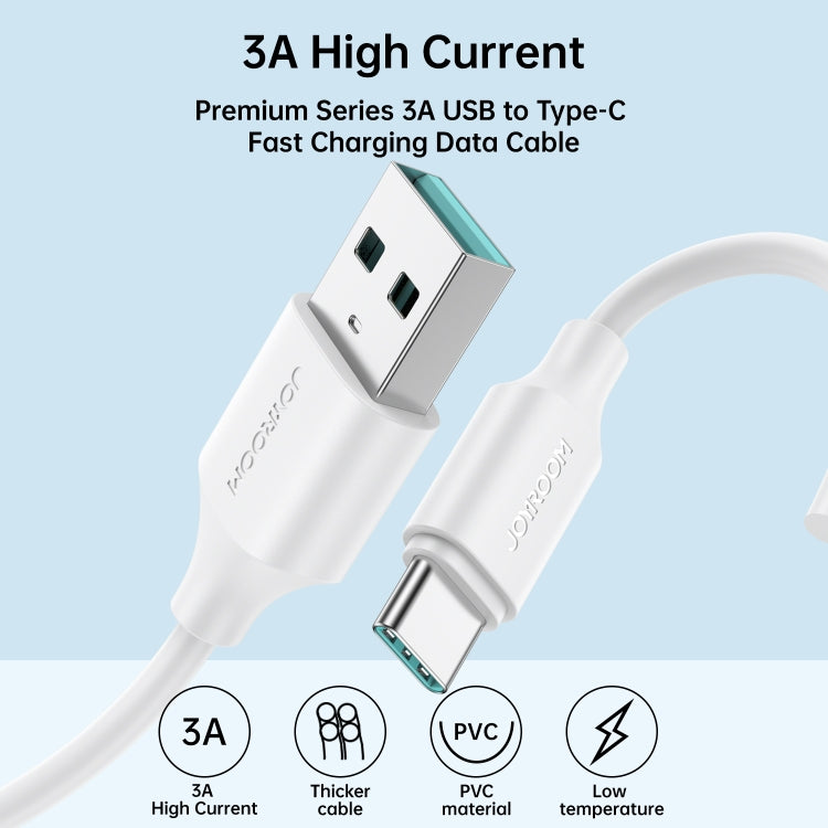 JOYROOM S-UC027A9 3A USB to USB-C/Type-C Fast Charging Data Cable, Length: 2m(White) - USB-C & Type-C Cable by JOYROOM | Online Shopping South Africa | PMC TechLife | Buy Now Pay Later Mobicred