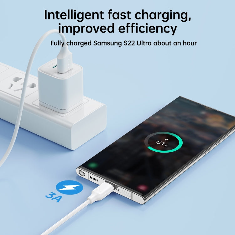 JOYROOM S-UC027A9 3A USB to USB-C/Type-C Fast Charging Data Cable, Length: 2m(White) - USB-C & Type-C Cable by JOYROOM | Online Shopping South Africa | PMC TechLife | Buy Now Pay Later Mobicred