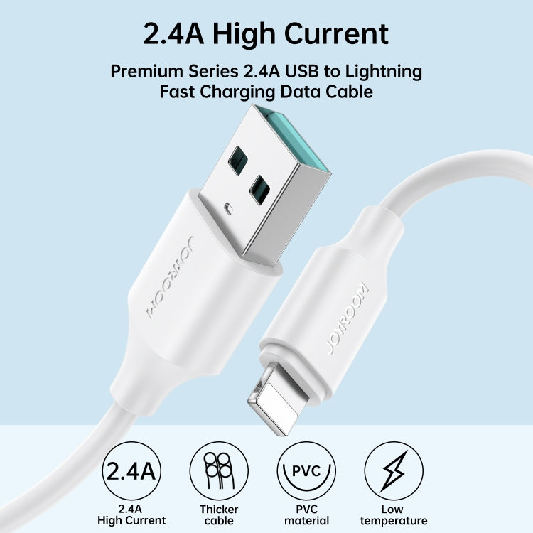 JOYROOM S-UL012A9 2.4A USB to 8 Pin Fast Charging Data Cable, Length:1m(White) - Normal Style Cable by JOYROOM | Online Shopping South Africa | PMC TechLife