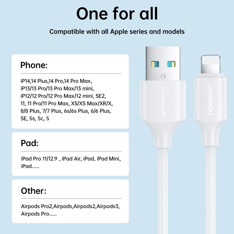 JOYROOM S-UL012A9 2.4A USB to 8 Pin Fast Charging Data Cable, Length:1m(Black) - Normal Style Cable by JOYROOM | Online Shopping South Africa | PMC Jewellery