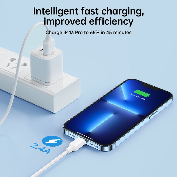 JOYROOM S-UL012A9 2.4A USB to 8 Pin Fast Charging Data Cable, Length:0.25m(Black) - Normal Style Cable by JOYROOM | Online Shopping South Africa | PMC TechLife