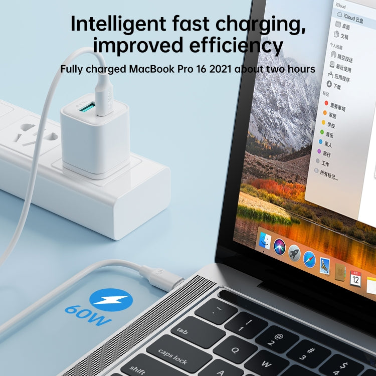 JOYROOM S-CC060A9 60W USB-C/Type-C to USB-C/Type-C Fast Charging Data Cable, Length: 1m(Black) - USB-C & Type-C Cable by JOYROOM | Online Shopping South Africa | PMC TechLife | Buy Now Pay Later Mobicred