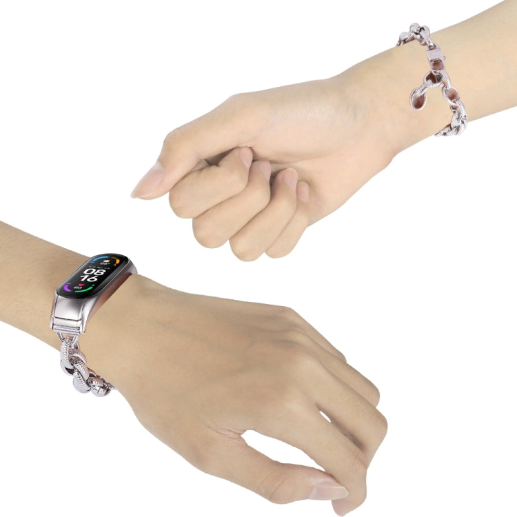 For Xiaomi Mi Band 5 / 6 Corrugated Twist Chain Metal Watch Band(Silver) - free shipping - PMC TechLife - Order now!