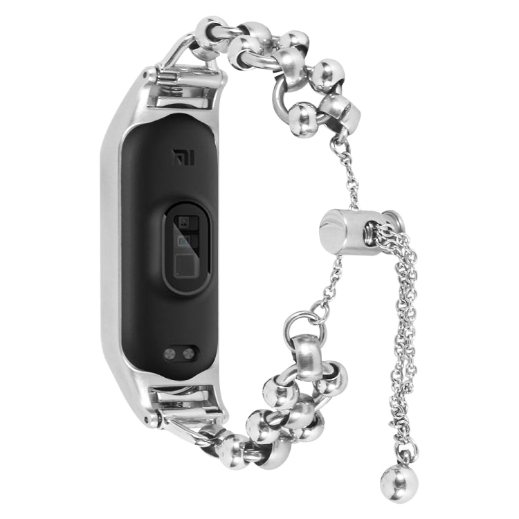 For Xiaomi Mi Band 3 / 4 Bead Steel Chain Metal Watch Band(Silver) - free shipping - PMC TechLife - Order now!