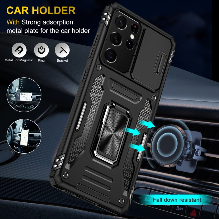 For Samsung Galaxy S23 Ultra 5G Armor PC + TPU Camera Shield Phone Case(Black) - free shipping - PMC TechLife - Order now!