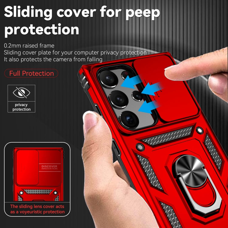 For Samsung Galaxy S23 Ultra 5G Sliding Camshield Holder Phone Case(Red) - free shipping - PMC TechLife - Order now!