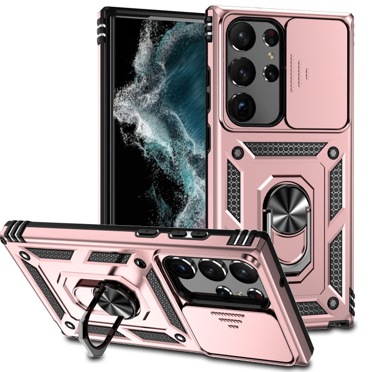 For Samsung Galaxy S23 Ultra 5G Sliding Camshield Holder Phone Case(Rose Gold) - free shipping - PMC TechLife - Order now!