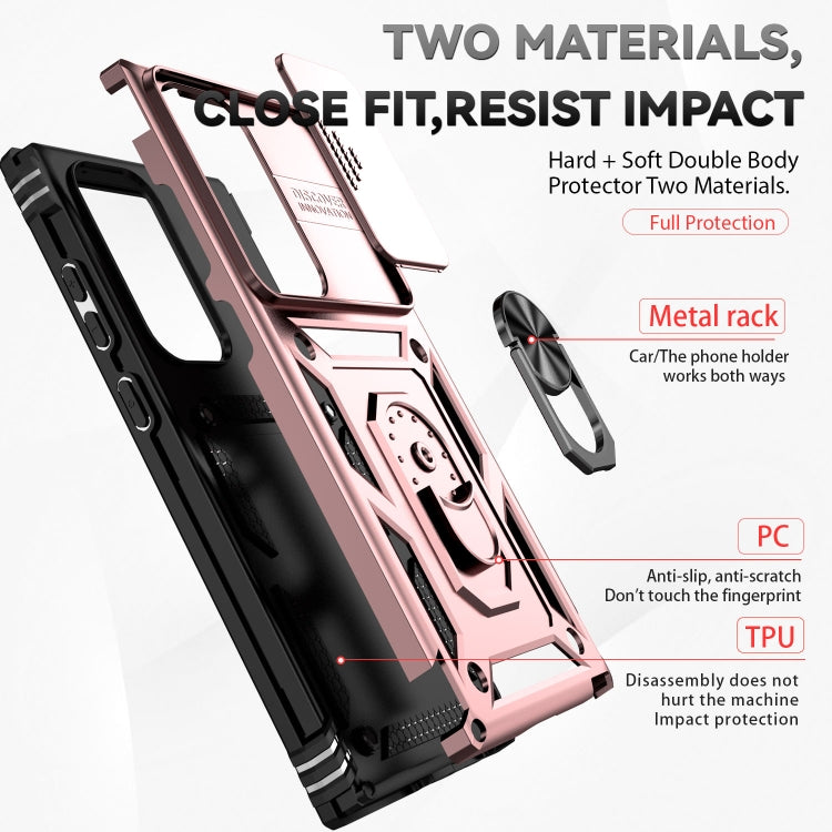For Samsung Galaxy S23 Ultra 5G Sliding Camshield Holder Phone Case(Rose Gold) - free shipping - PMC TechLife - Order now!