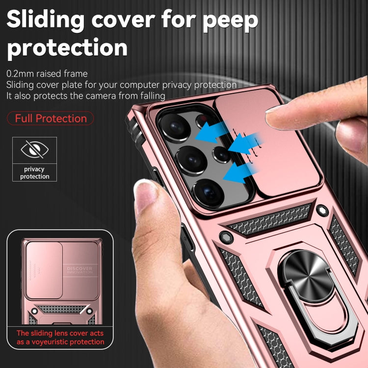 For Samsung Galaxy S23 Ultra 5G Sliding Camshield Holder Phone Case(Rose Gold) - free shipping - PMC TechLife - Order now!