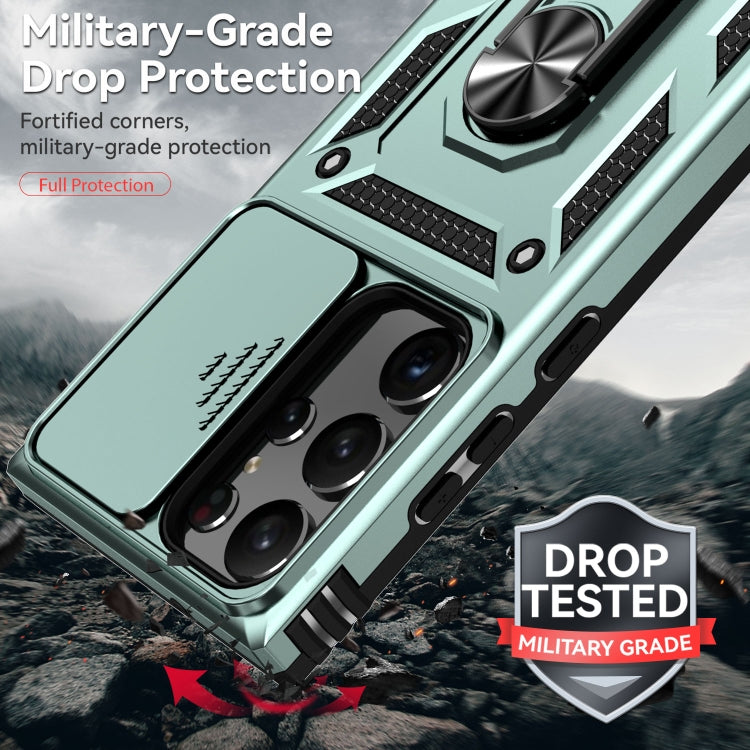 For Samsung Galaxy S23 Ultra 5G Sliding Camshield Holder Phone Case(Dark Green) - free shipping - PMC TechLife - Order now!