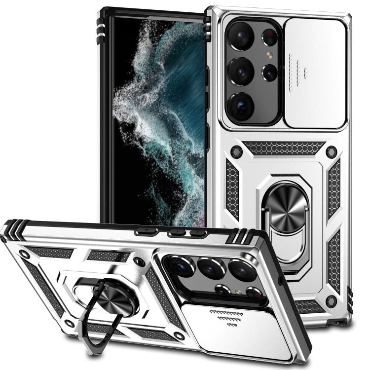 For Samsung Galaxy S23 Ultra 5G Sliding Camshield Holder Phone Case(Silver) - free shipping - PMC TechLife - Order now!