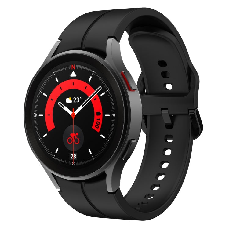 For Samsung Galaxy Watch 5 Pro 45mm Colorful Buckle Silicone Watch Band(Black) - Watch Bands by PMC TechLife | Online Shopping South Africa | PMC TechLife | Buy Now Pay Later Mobicred