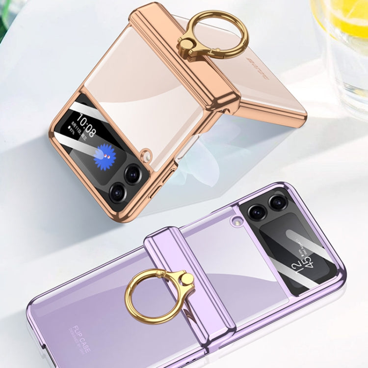 For Samsung Galaxy Z Flip4 GKK Magnetic Folding Phantom Rotary Phone Case with Ring Holder(Gold) - Galaxy Z Flip4 5G Cases by GKK | Online Shopping South Africa | PMC Jewellery