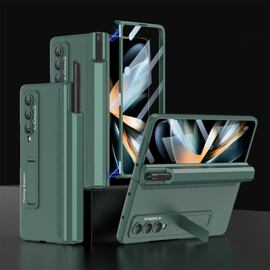 For Samsung Galaxy Z Fold4 GKK Integrated Magnetic Full Coverage Phone Case with Pen Drawer(Night Green) - Galaxy Z Fold4 5G Cases by GKK | Online Shopping South Africa | PMC Jewellery