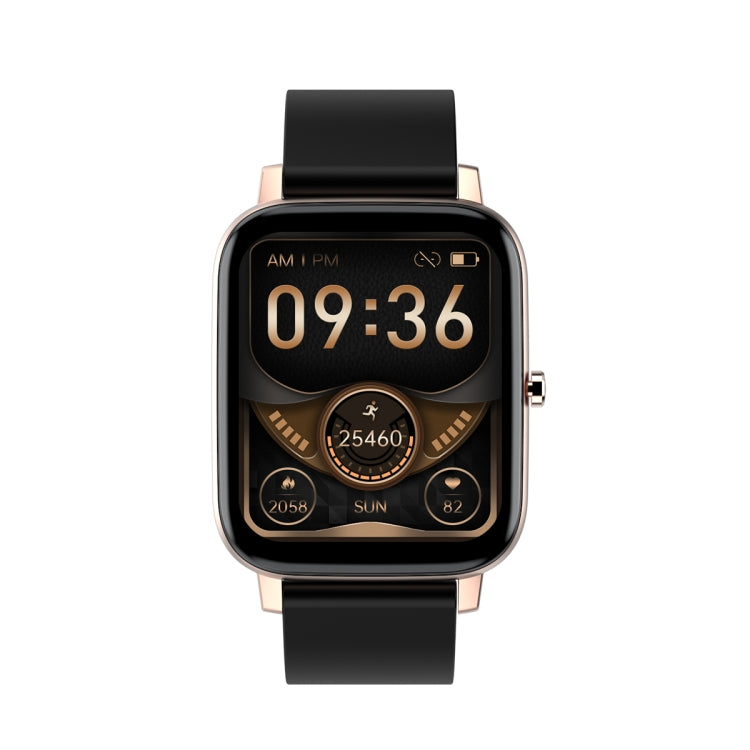 Ochstin 5H80 1.69 inch Square Screen Silicone Strap Heart Rate Blood Oxygen Monitoring Bluetooth Smart Watch(Black+Gold) - Smart Watches by OCHSTIN | Online Shopping South Africa | PMC Jewellery | Buy Now Pay Later Mobicred