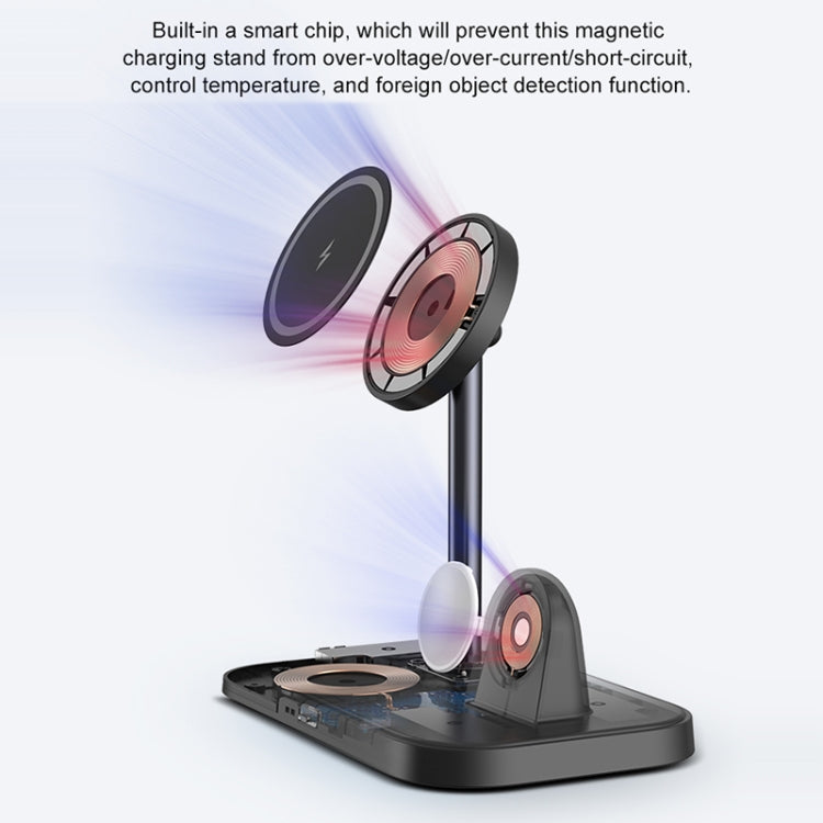 WA22 3 in 1 Magnetic Wireless Charger Phone Holder for iPhone 12 / 13 / 14 Series Phones & AirPods(White) - Wireless Charger by PMC TechLife | Online Shopping South Africa | PMC TechLife