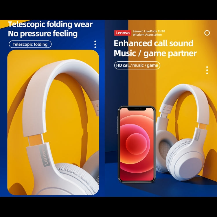 Lenovo TH10 Wireless Bluetooth Gaming Bass Music Sports Noise-cancelling Headphone(Black) - free shipping - PMC TechLife - Order now!