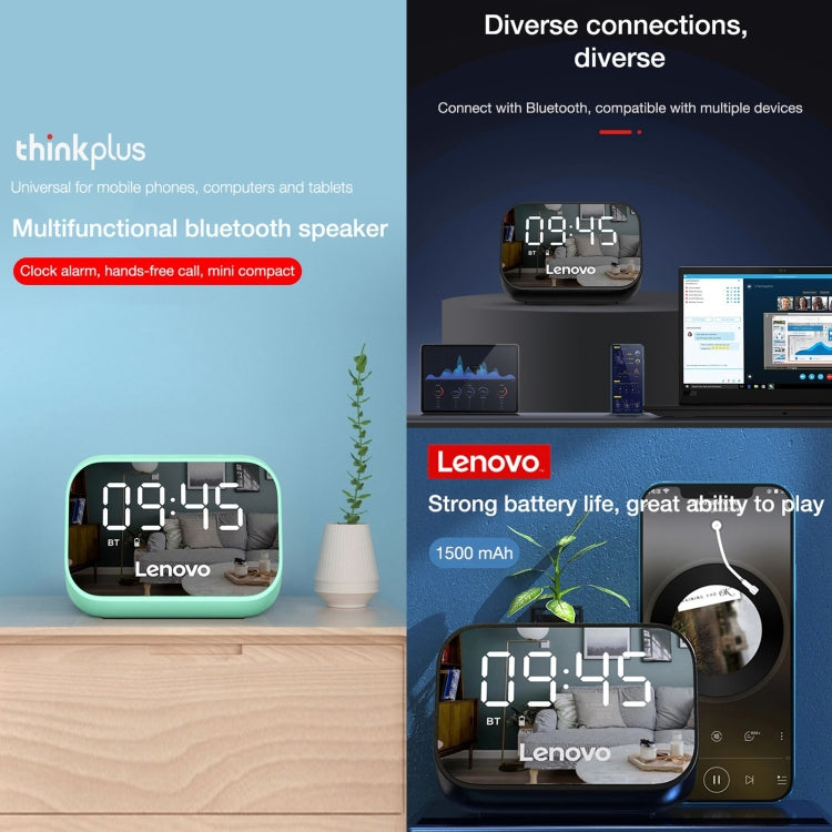 Lenovo TS13 Wireless Portable Subwoofer Stereo Bluetooth Speaker Smart Alarm Clock(White) - Desktop Speaker by Lenovo | Online Shopping South Africa | PMC Jewellery