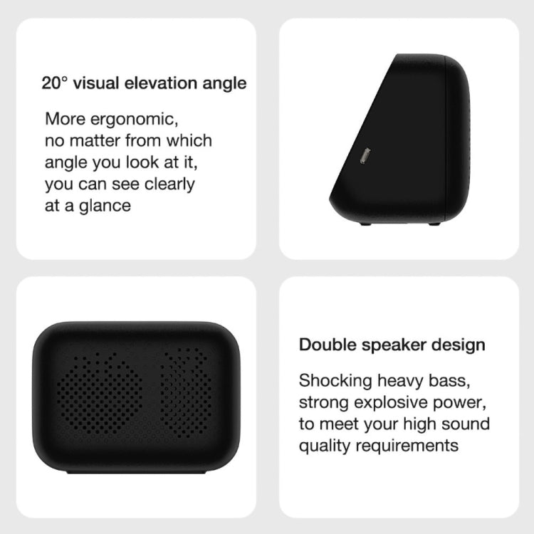 Lenovo TS13 Wireless Portable Subwoofer Stereo Bluetooth Speaker Smart Alarm Clock(Black) - Desktop Speaker by Lenovo | Online Shopping South Africa | PMC Jewellery