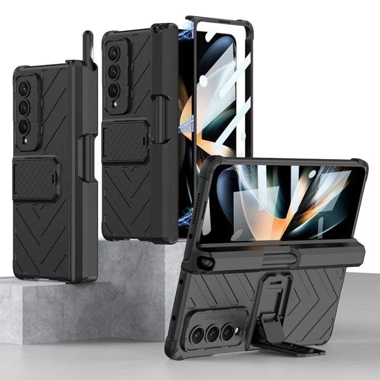 For Samsung Galaxy Z Fold4 GKK Integrated Magnetic Folding Armor Shell with Push Pen Case(Black) - Galaxy Z Fold4 5G Cases by GKK | Online Shopping South Africa | PMC Jewellery