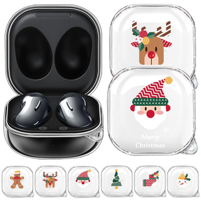 For Samsung Galaxy Buds Live Christmas Transparent TPU Earphone Case(Santa Claus) - Samsung Earphone Case by PMC Jewellery | Online Shopping South Africa | PMC Jewellery