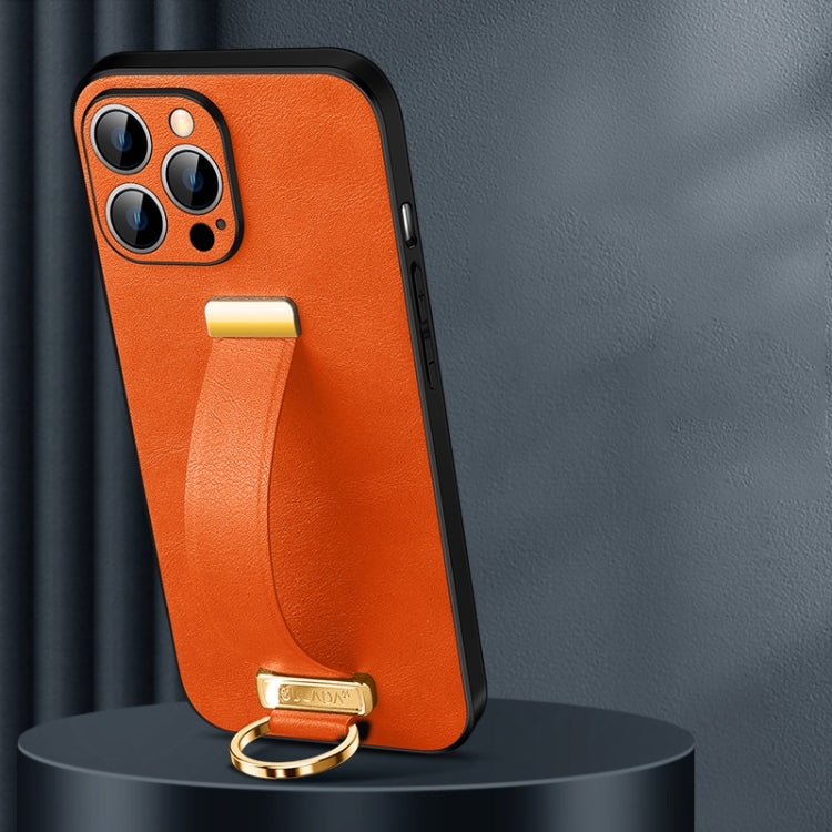 For iPhone 14 Pro SULADA Cool Series PC + Leather Texture Skin Feel Phone Case(Orange) - iPhone 14 Pro Cases by SULADA | Online Shopping South Africa | PMC Jewellery