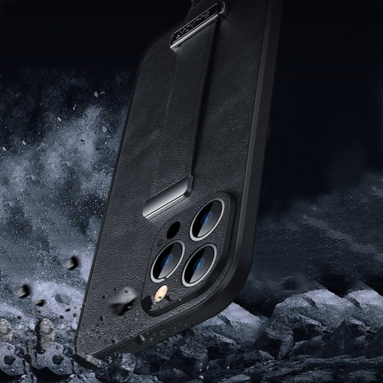 For iPhone 14 Pro Max SULADA Cool Series PC + Leather Texture Skin Feel Phone Case(Blue) - iPhone 14 Pro Max Cases by SULADA | Online Shopping South Africa | PMC TechLife | Buy Now Pay Later Mobicred